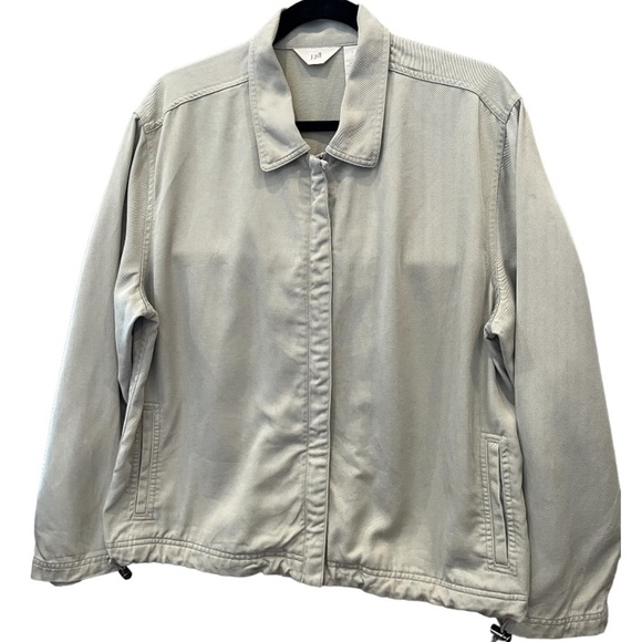 J. Jill- Tencel, Khaki, Zipper Jacket with side pockets. Gently used, - Picture 1 of 6